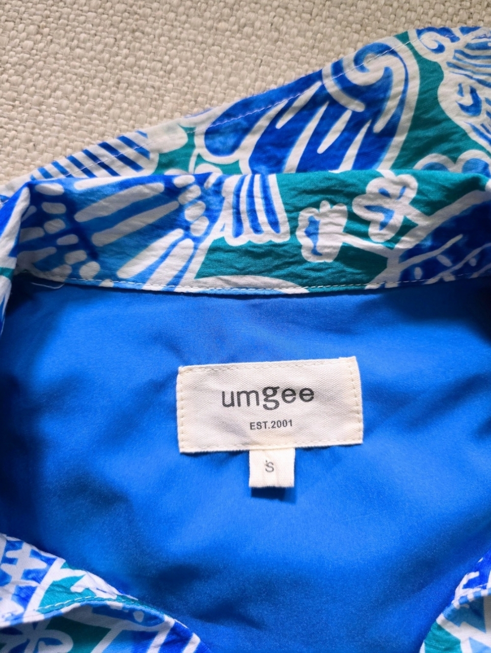 Umgee Blue Seashell Print Dress Coastal Beach Smocked Waist Zip Front Small Midi - Picture 5 of 6